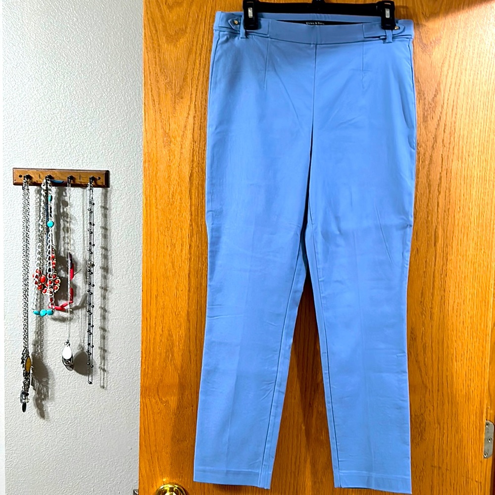 Violets & Roses Tinsley Mid Rise slim straight trousers. Size 13 color blue